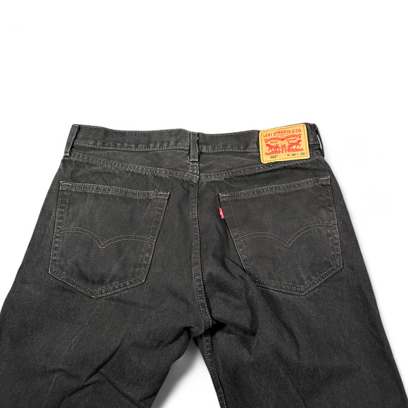 Levis Jeans Mens 36x32 Black Regular Fit Straight Leg Classic Cotton Denim - Picture 7 of 10